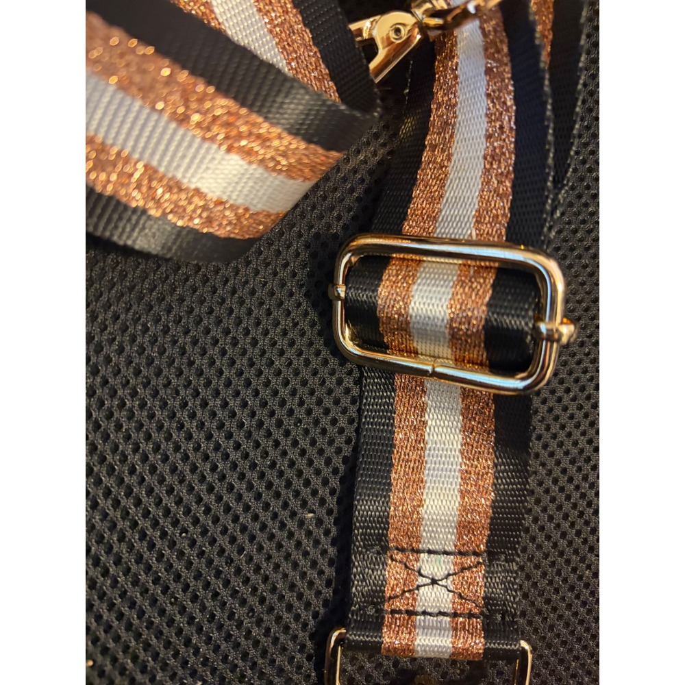 Adjustable Sparkle Glitter Stripe Guitar Bag Purse Strap Gold Tone‎ Hardware - Picture 3 of 4